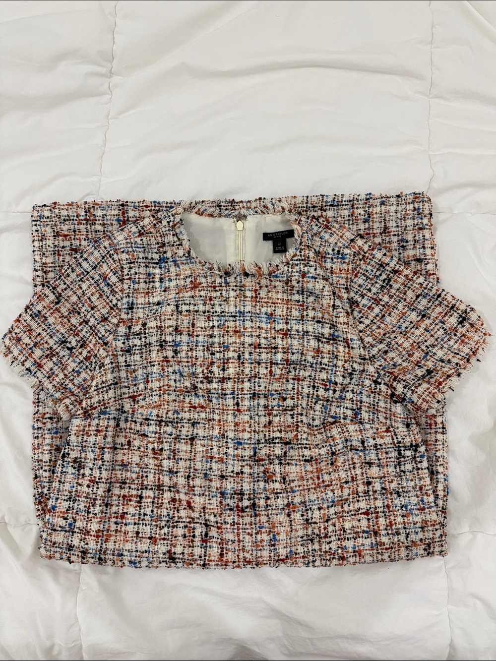 Ann Taylor Petite Tweed Shift Dress - Fall Colors - 4P